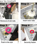 Installation steps for Top Shelf Heavy Duty Washing Machine Suspension Rods Shock Absorbers Replacement Kit with stainless steel springs.