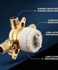 Heavy Duty Brass Three Port Shower Mixing Valve With Pressure Balancing Technology, durable brass body and corrosion-resistant components.