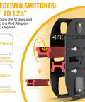 Heavy Duty Wall Mount Hitch Receiver Adjusts From One Point Two Five To Two Inches showing receiver switch mechanism for adjusting size.