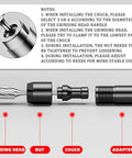 M10 Thread Adapter Set That Turns Your Angle Grinder Into A Sweet Straight Shooter With Heavy Duty Steel Build And A Solid Grip You Can Bank On For All Day Shop Use showing grinding head, nut, chuck, and adapter.