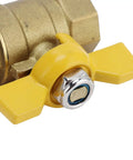 Heavy Duty Brass Ball Valve With G1/2 Male Thread For A Zero Drama Quick Gas Shutoff And Knockout Manual Control That Is Tough As Nails and yellow levers.