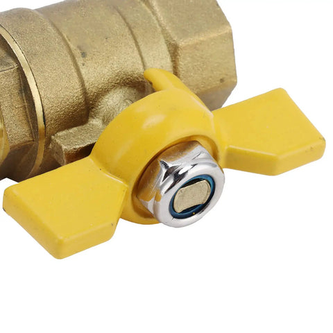 Heavy Duty Brass Ball Valve With G1/2 Male Thread For A Zero Drama Quick Gas Shutoff And Knockout Manual Control That Is Tough As Nails and yellow levers.