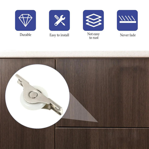 Close-up of Glides Like Butter Nylon Sliding Door Pulleys Smooth Quiet Cabinet Guide Rollers Heavy Duty Track Wheels for wardrobes.