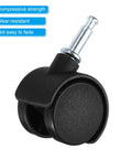 1 Inch Nylon Swivel Stem Casters 10 Pack With 360 Degree Insert Wheels for Chairs Shelves And Furniture Replacement 13 Kg Capacity Per Caster Floor Friendly Durable Nylon Rollers Black