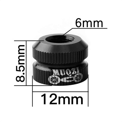 Black locking valve nut with dimensions 8.5mm by 12mm, Bike Vacuum Tire Valve Nut For Presta Inner Tubes Locking Valve Nut Accessory