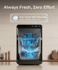 Nugget Ice Maker For Countertop With 44 Lb Per Day Capacity Self Cleaning Black Stainless Steel Portable Ice Machine in kitchen