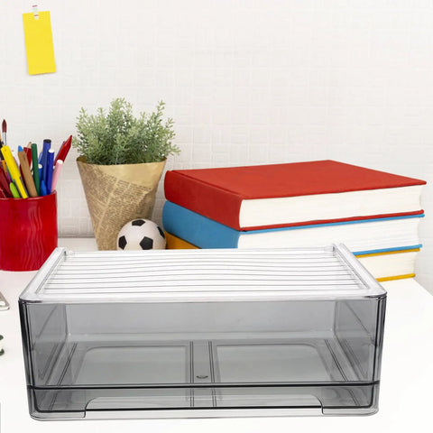 Total Breeze Pet Underwear Drawer Organizer Bin Non Slip Stackable Closet Storage Box Keeps Lingerie Neat And Portable Dresser Dividers Wear Resistant Everyday Essential on a desk with books and stationery.