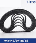 HTD 3M Timing Belt For 3D Printers Closed Loop Synchronous Belt with 3mm Pitch and widths 6/9/10/15mm displayed in a loop