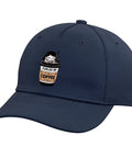 Fueled by Coffee Navy Blue Adjustable Printed Baseball Cap for Office Nerds and Coffee Lovers Humorous Napping Theme