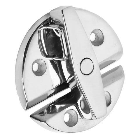 Top Shelf Round Turn Button Twist Catch Latch For Rock Solid Marine Grade 316 Stainless Steel Boat Yacht Rv Cabinet Storage Hardware, circular latch view.