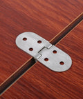 Folding Table Hinge Kit With Flush Mounted Self Supporting Stainless Steel Hinges for wood furniture or cabinets close-up view