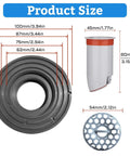 Odor-Proof Shower Drain Plug with Magnetic Closure Valve, Hair Catcher, Silicone Reducer Ring, Dimensions for 1.9 to 3.9 Inch Drains