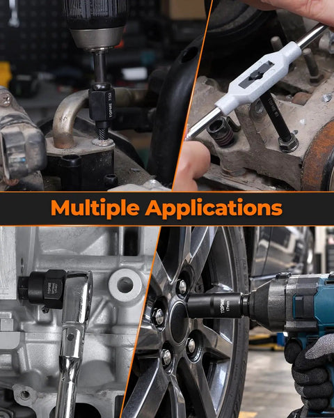 Killer Grip Bolt Extractor Kit And Stripped Screw Removal Set With Multi Spline Bits Deep Socket Gears being used in various automotive applications.