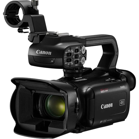 XA60 4K UHD Camcorder Bundle With 20x Optical Zoom, showing lens and control panel, designed for livestreaming and documentary work.