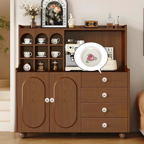 Totally Iconic 6 Piece Set Of Hand Painted Ceramic Knobs With Sweet Pink Rose Designs Super Smooth Glazed Surface For Retro Vintage Kitchen Cabinet Doors And Dresser Drawers Decorative Furniture Hardware Upgrade Vibes on brown cabinet.