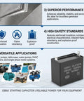 Top Shelf Heavy Duty CBB61 Style Run Capacitor 24 Microfarad 450 Volt AC designed for reliable performance in pool pumps and generators.