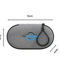 Badass Nylon Storage Case For Portable Usb Drives Waterproof Shockproof Travel Pouch with dimensions shown on a grey pouch.