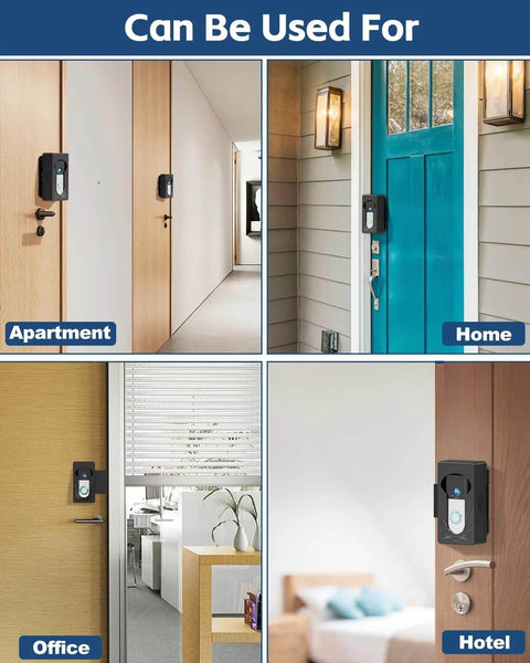 Adjustable Angle Doorbell Mount for Ring and Blink Wireless Video Doorbells installed on apartment door