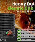 50 Ft 14/4 Gauge SOOW Portable Power Cable 600V heavy duty rubber lead for generators and motors with resistance features.