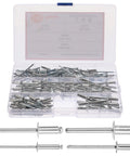 Aluminum Blind Rivets Kit 140 Pieces Flanged Dome Head Pop Rivets For Metal Repair Automotive And Furniture Projects Extended Grip Design