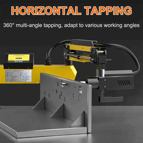 Heavy Duty Electric Tapping Machine For 3 To 16 mm Threads With 1500W Power, 360 Degree Flexible Arm in use