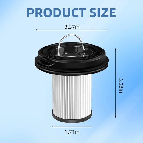 4 Pack Pleated Vacuum Filters For CleanView XR Pet 300W And XR 200W Cordless Vacuums Replacement size dimensions