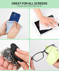 18-pack microfiber cleaning cloths, 7x6 inches, multicolor; for eyeglasses, camera lenses, phones, tablets and screens