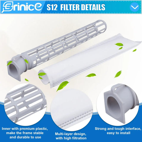 Top Notch Micro Hygiene Filter Replacement For Windsor Sensor S12 S15 XP SR Series Vacuums And Sebo Automatic X Series And Essential G1 G2 Uprights Part 5301 5036ER Microfilter 6 Pack showing filter frame and components