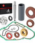 Heavy Duty Water Pump Seal Rebuild Kit With Impeller Shaft Oil Seal And Cover Gasket No Headache Drop In Fix For Polaris RZR Ranger Sportsman 700 800 Rides 2002 To 2014 showing seals, gaskets, and impeller.