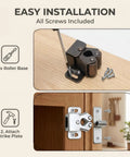 Installation of 4 Pack Cabinet Latch Double Roller Catch Quiet Spring-Loaded with screws on wood cabinet, antique copper finish.