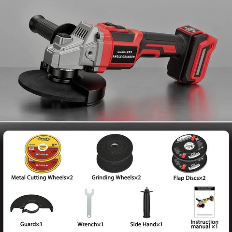 Badass Brushless Cordless Angle Grinder Compatible With Milwaukee M18 Batteries Tool Only with metal cutting and grinding discs.
