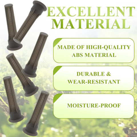 30 Pack Spray Sprinkler Nozzle Filters With Variable Arc, Easy Replacement For Pop Up Heads, DIY Friendly Generic Irrigation Filter Compatible With Hunter And Rain Bird Sprinklers, Durable ABS Brown filters with text highlighting material quality