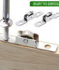 Top Shelf Heavy Duty 3/8 Inch Sliding Window Rollers 12 Pack Metal Wheels, close-up of installation on wood with screw and roller.