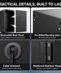 Heavy Duty Cold Rolled Steel Outdoor Electrical Enclosure For Charger Station showcasing removable back panel and pre-drilled holes.