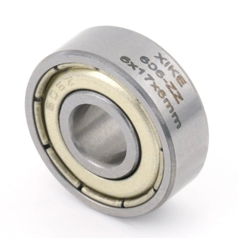 Precision 606ZZ Shielded Deep Groove Ball Bearings Metric 6 By 17 By 6 Millimeters showing steel seal and dual shield.