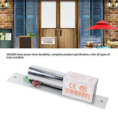 Heavy Duty 12 Volt Electric Drop Bolt Lock With Magnetic Deadbolt For Zero Fuss Commercial Door Access Control Setup And Straight Up Reliable Entry Security placed near double doors.