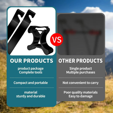 Comparison of Portable Bike Repair Stand Kit For Bicycles And E Bikes with maintenance brackets against other products.
