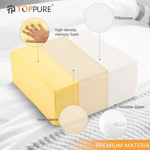 Big Boy Memory Foam Cube Pillow For Side Sleepers Hella Supportive Orthopedic Cervical Cushion showing high-density foam layers.