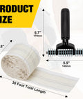 Upgraded Carpet Patch Repair Kit With Strong Double Sided Seam Tape For Living Room Hard Surfaces showing dimensions 30ft tape and roller.