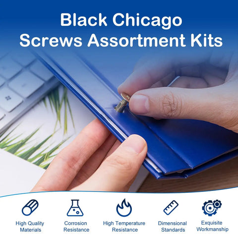 Slick Heavy Duty Black Chicago Screws And Leather Rivet Hardware Kit 128 Piece Binding Screw Assortment For Belts Craft Projects with screws in use.