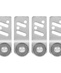 Pro Grade Stainless Steel Sliding Door Pulley Wheels For Wardrobe And Cabinet With 23mm Offset Axle, set of four rollers.