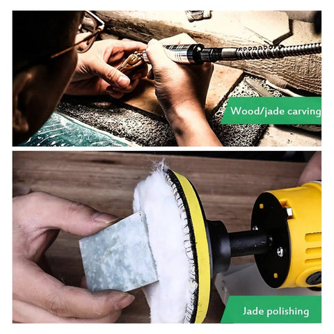 Premium 850W Mini Bench Grinder And Jade Polishing Table For Metal Wood Jewelry Craft Weekend Warriors Heavy Duty Workstation shown in use for jade polishing and wood carving.
