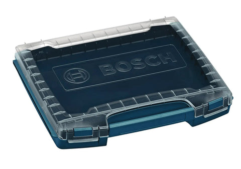 Stackable L-RACK Complete Kit For L-BOXX Systems With I-Boxx53, blue L-RACK with clear lid, side view showing single-click lock