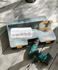 Zinc Alloy Pro Grade Pan Head Machine Screws Nuts And Washers Kit with tools for versatile machinery assembly displayed