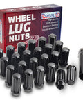 24 Piece M14x2.0 Closed End Duplex XL Spline Tuner Lug Nuts With Sixty Degree Conical Seat For Ford F150 And Navigator Trucks 2003 To 2014 Rig Ready Fasteners in a display box.