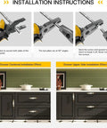Installation instructions for 10 Pack Vintage Ceramic Cabinet Pulls Featuring Hella Charming Red Floral Motifs On Creamy White Porcelain Base Coupled With Antique Bronze Zinc Alloy Hardware For Authentic French Country Kitchen Cabinets Drawers And Furniture 96mm Hole Centers.