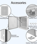 Detailed view of IP67 Waterproof Electrical Junction Box With Hinged Cover And Stainless Steel Latch showing accessories.