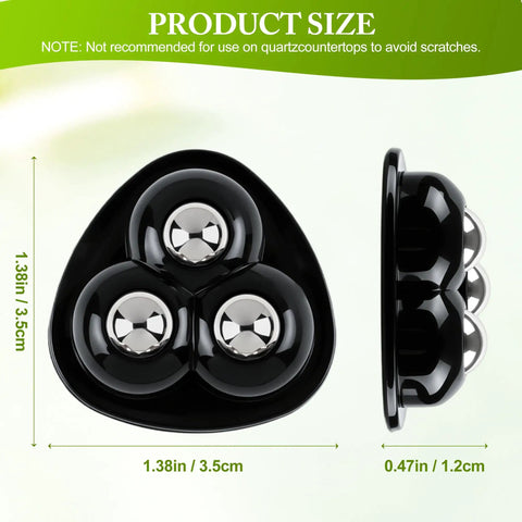 Self Adhesive Appliance Sliders 8 Pack Heavy Duty Swivel Rollers Smooth Glide for Moving Couches showing size dimensions 1.38in and 0.47in.