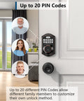 Installed Keyless Entry Door Lock With Keypad For Front Door, Smart Deadbolt With Auto Lock, 20 Access Codes Plus One Time Use Code, Easy Install, Oil Rubbed Bronze Finish, Includes 2 Keys