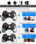 Wireless Game Controller for Switch PC iPhone Android Apple Arcade TV Steam with connection instructions